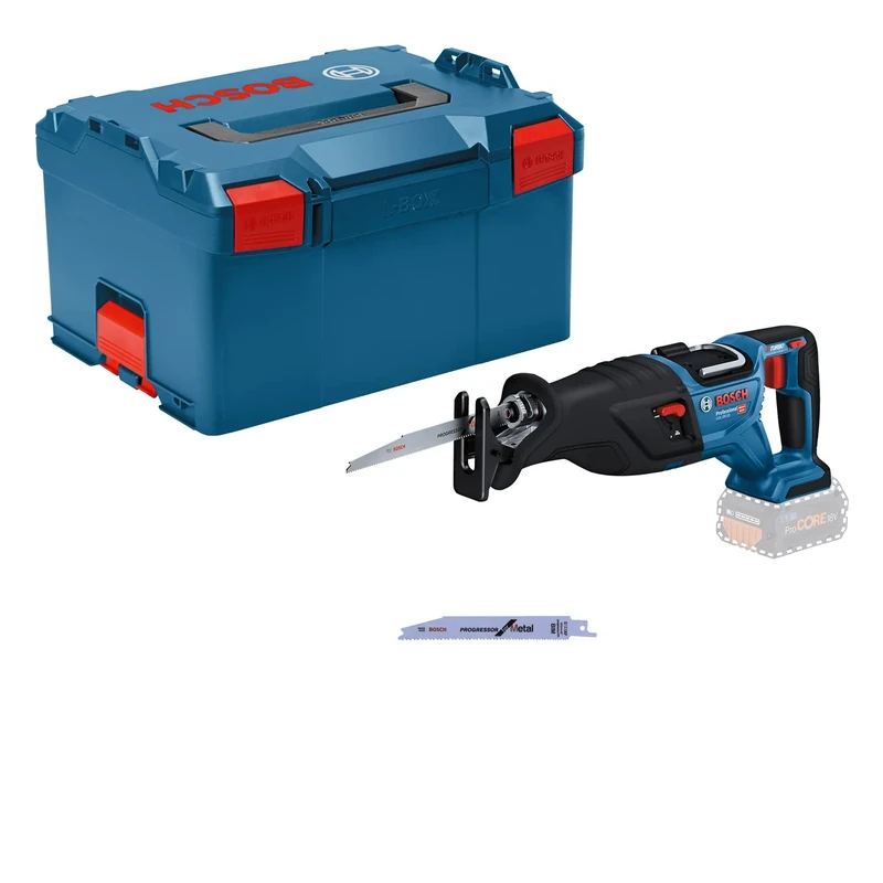 Bosch Professional 18V System BITURBO Cordless Reciprocating Saw GSA 18V-28 (incl. 2X Reciprocating Saw Blade, L-BOXX, Without Battery/Charger)