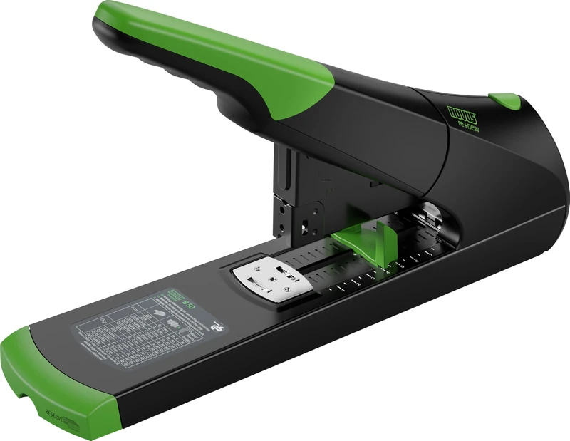 Novus B 50 re+New Sustainable Block Stapler (Stapling Capacity 140 Sheets, Variable Insertion Depth up to 75 mm, Full Metal Device with Plastic Coating Made from 81% Recycled Plastic) Black Gre