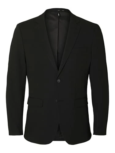 SELETED HOMME Men's SLHSLIM-Liam BLZ Flex B NOOS Blazer, Black, 58, Black, 48R