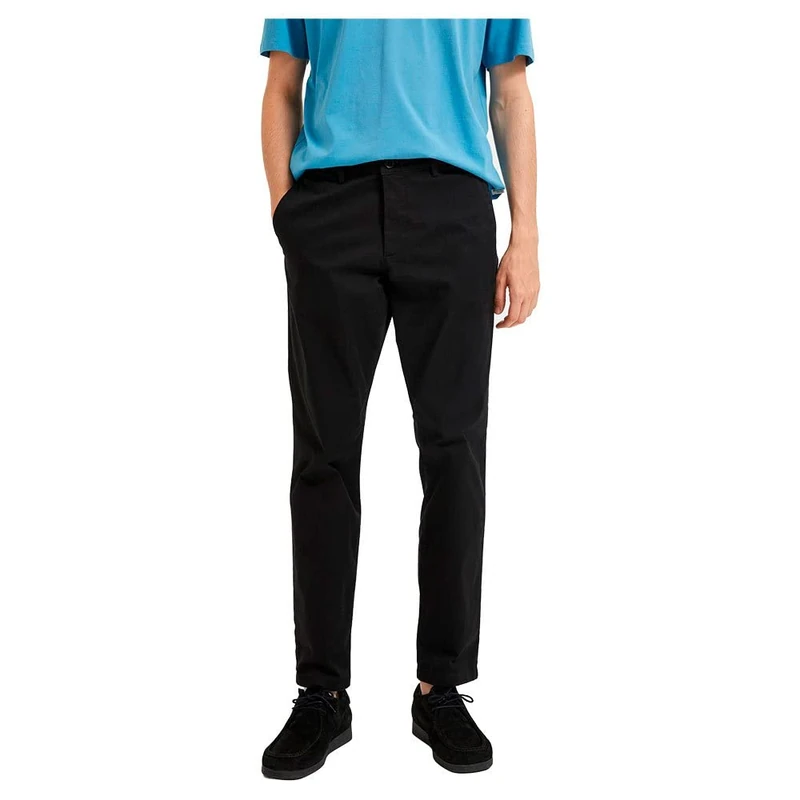 SELETED Homme Men's SLHSLIM-New Miles 175 Flex Pants W N Chino, Black, 32/32, Black, 32 W/32 L