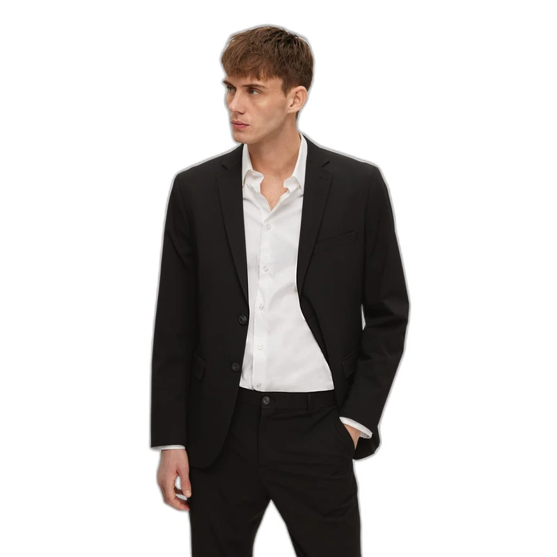SELETED HOMME Men's Slhslim-Liam BLZ Flex B Noos Blazer, Black, 102