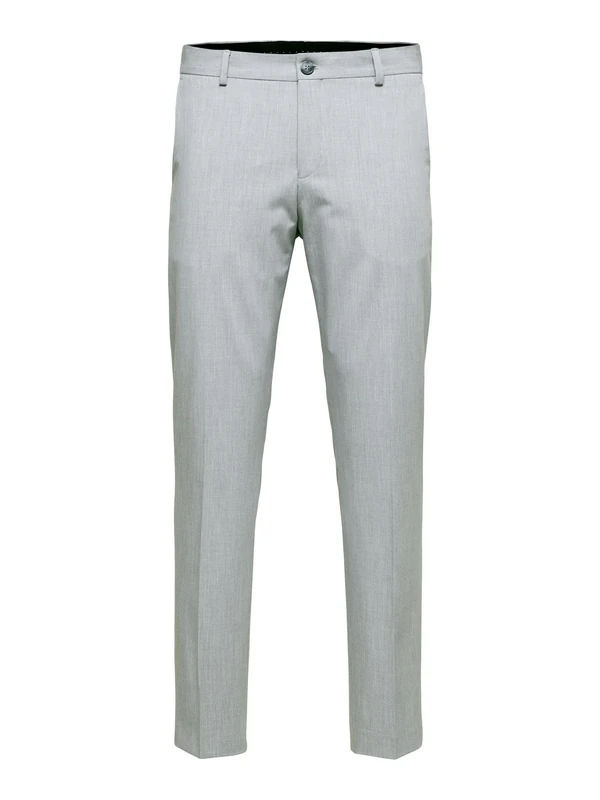 SELETED HOMME Men's SLHSLIM-Liam TRS Flex B NOOS Pants, Light Grey Melange, 98 - Image 1