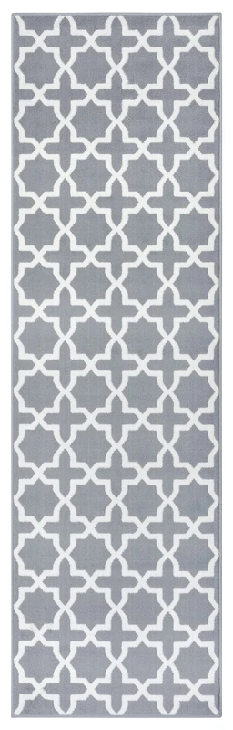 HANSE Home Glam Rug Runner 80 x 250 cm - Carpet Runner Soft Short Pile Rug Geometric Design Runner for Hallway, Bedroom, Children's Room, Bathroom, Living Room, Kitchen Decor Runner - Mouse