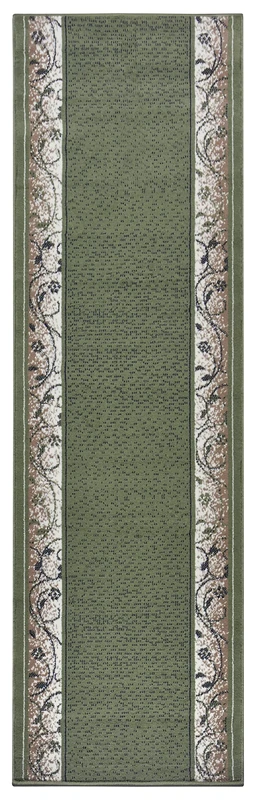 Hanse Home Plant Rug Runner, 80 x 450 cm, Soft Short Pile Rug, Retro Vintage Design Runner for Hallway, Bedroom, Children's Room, Bathroom, Living Room, Kitchen, Decorative Runner - Green