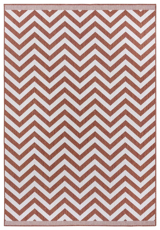 NORTHRUGS Indoor and Outdoor Rug Palma 160 x 230 cm Reversible Rug Weatherproof Modern Design Zigzag Pattern Rug for Balcony Patio Garden Conservatory Living Room Waterproof
