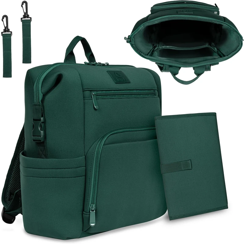 lionelo Cube Changing bag Backpack with 12 pockets, including a Thermal pocket and changing mat, Conveniently Attach to Pushchair with Straps, Lightweight, Multifunctional, Waterproof