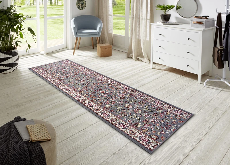 Hanse Home Rug Runner Vintage 80 x 300 cm - Carpet Runner Soft Short Pile Rug Retro Vintage Design Runner for Hallway, Bedroom, Children's Room, Bathroom, Living Room, Kitchen Decorative Runner - Grey