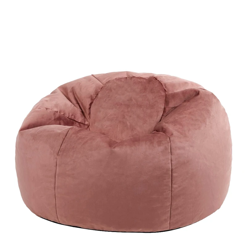 icon Kingston Velvet Bean Bag, Dusk Pink, Large Adult Bean Bag Chair with Filling Included, Accent Chair, Living Room, Living Room Furniture, Bedroom Furniture