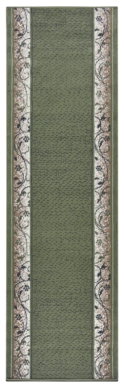 HANSE Home Plant Rug Runner, 80 x 400 cm, Soft Short Pile Rug, Retro Vintage Design Runner for Hallway, Bedroom, Children's Room, Bathroom, Living Room, Kitchen, Decorative Runner - Green