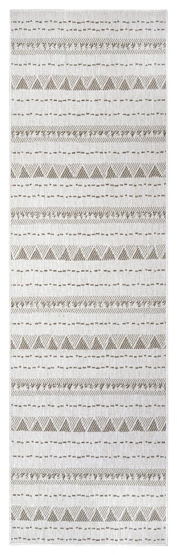 NORTHRUGS Indoor and Outdoor Rug Bahamas 80 x 250 cm - Reversible Rug Weatherproof Boho Design Ethnic Pattern Runner for Balcony Patio Garden Conservatory Living Room Rug Waterproof in Linen - Image 1