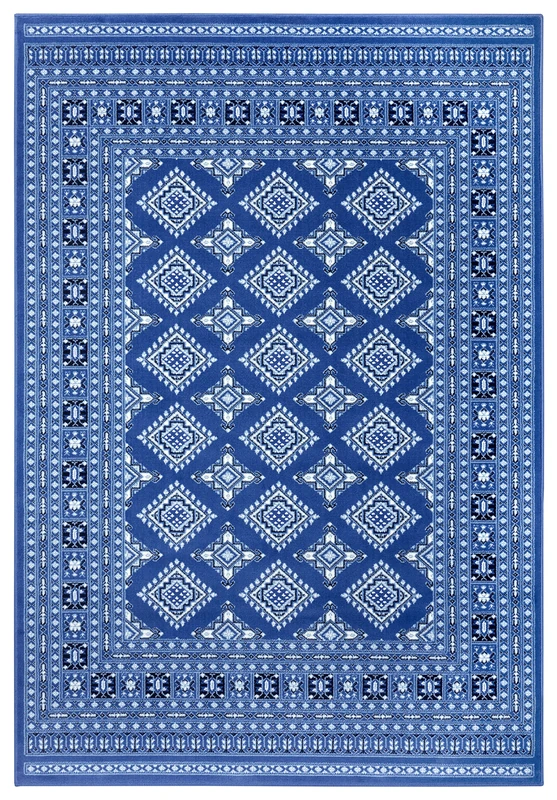 NORTHRUGS Nouristan Oriental Short Pile Rug Sao Buchara Living Room Rug Modern Design for Living Room Kitchen Hallway Dining Room Bedroom - Denim Blue, 120 x 170 cm