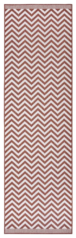 NORTHRUGS Indoor and Outdoor Palma Rug 80 x 350 cm - Reversible Rug Weatherproof Modern Design Zig-Zag Pattern Rug for Balcony Patio Garden Conservatory Living Room Rug Waterproof in Cayenne