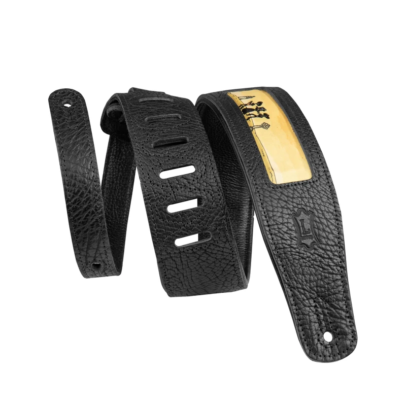 Levy's LEATHERS LIMITED 2.5" Calaca Series Leather Mariachi Print Design Guitar Strap (M26CAL-001) - Image 1