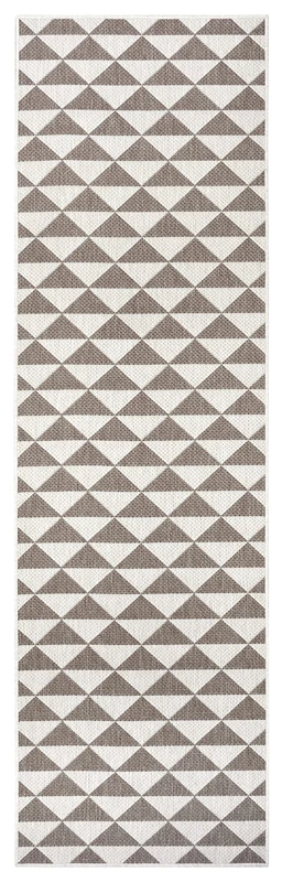 NORTHRUGS Indoor and Outdoor Rug Tahiti 80 x 250 cm - Reversible Rug Weatherproof Modern Design Geometric Pattern Runner for Balcony Patio Garden Conservatory Living Room Rug Waterproof Linen