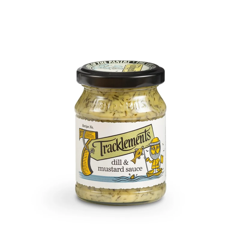 Tracklements Dill Mustard Sauce, An Ideal Condiment for Smoked Fish, Salmon and Salted Fish or Partnered with Salted Beef Toasties, Vegetarian Friendly, Gluten Free, 140g Jar