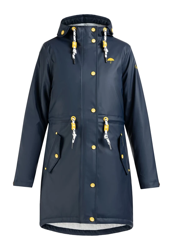 Schmuddelwedda Women's Raincoat with Padding, Navy, XXL