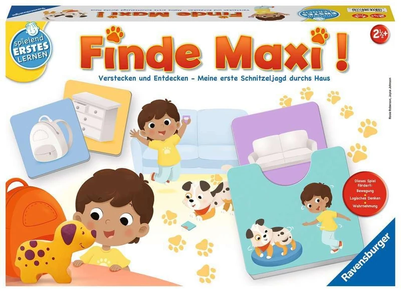 Ravensburger 24737 - Finde Maxi-Educational Game for Children from 2.5 Years, Playing First Learning for 1-2 Players, 33.5 x 23.1 x 5.5 cm
