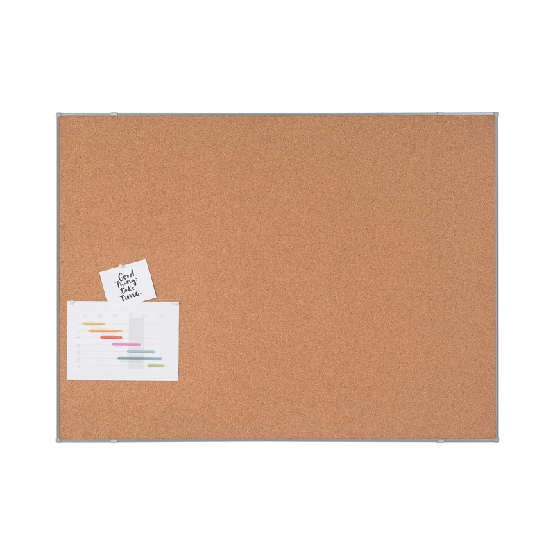 BoardsPlus Economy Cork Board, 120 x 90 cm, Grey Tech Alloy Frame