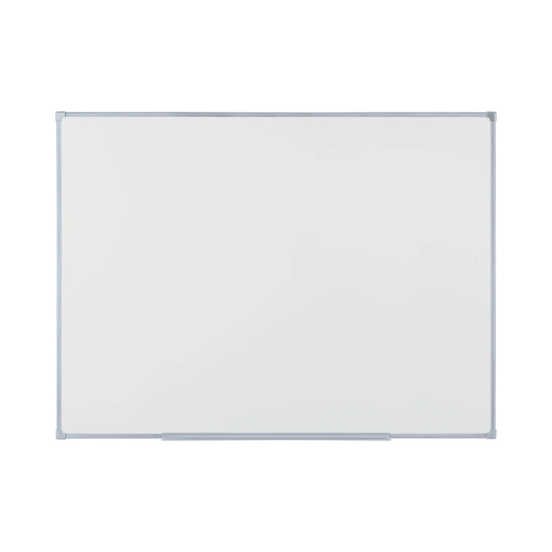 BoardsPlus Economy Magnetic Whiteboard, 104 x 73 cm, Dry Wipe Lacquered Steel Surface, Grey Tech Alloy Frame