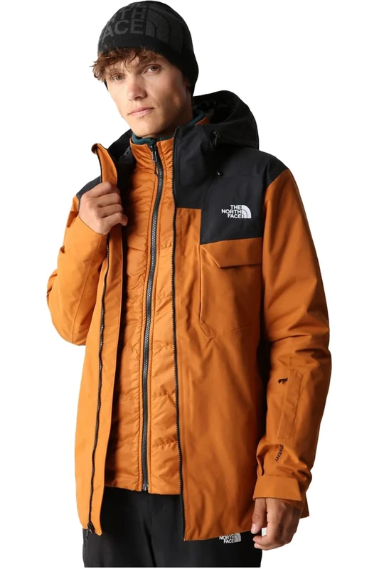The North Face Fourbarrel Jacket Leather Brown-Tnf Black XXL