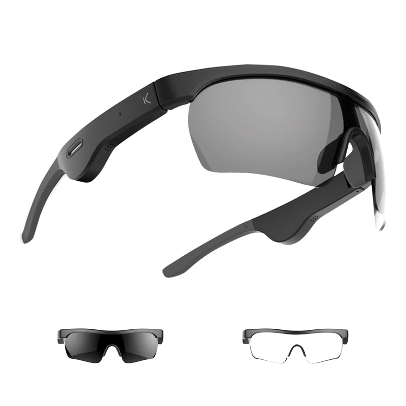 KSIX smart your tech Unisex Adult Phoenix Bluetooth Glasses, Black, Regular - Image 1