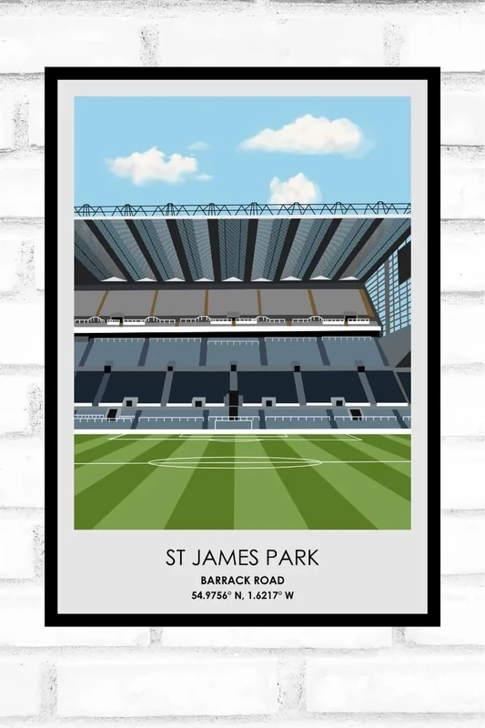 Hewson's Gifts Newcastle United Football Stadium Print - Gift Present For Football Fan - Gift For Dad, Brother, Son - Stadium Print Present (Newcastle United A4 Size (St James Park))
