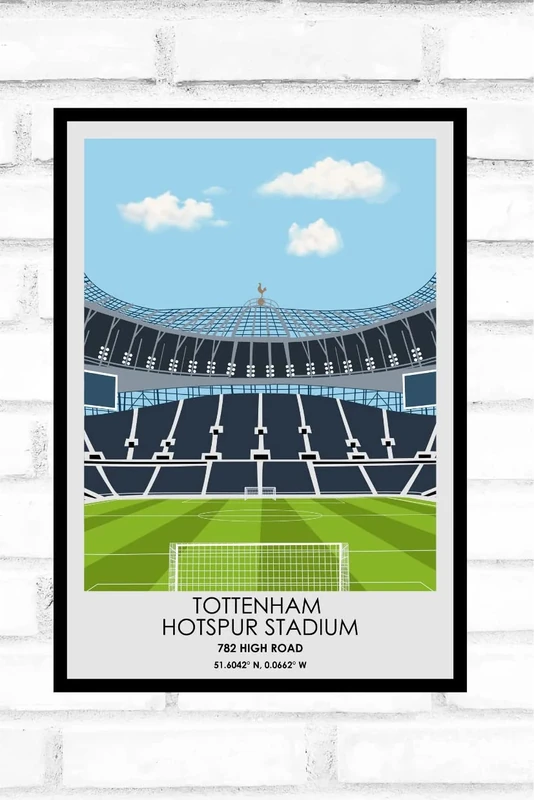 Hewson's Gifts Tottenham Football Stadium Print - Gift Present For Football Fan - Gift For Dad, Brother, Son - Stadium Print Present (Tottenham - A4 Size) - A4 Size