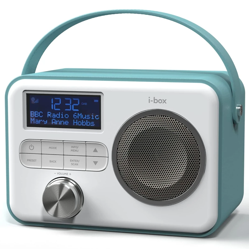 DAB Radio Portable, Bluetooth Speaker, DAB Plus/DAB Radio, FM Radio, Mains Powered or Battery Powered, Portable Bluetooth Speaker, USB Charging for 10 Hours Playback