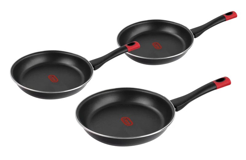 Magefesa Kilauea Set of 3 Frying Pans 20/24/26 cm with Non-Stick Coating Double Layer Reinforced with Itemp® Temperature Indicator