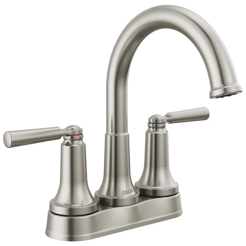Delta Faucet Saylor 2-Handle Deck Mount Bathroom Faucet, Brushed Nickel, Diamond Seal Technology, 2535-SSMPU-DST