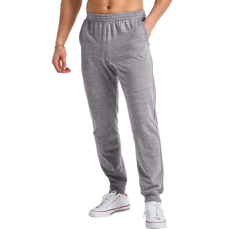 Hanes Men's French Terry Jogger with Pockets Sweatpants, Black 50r Pe Heather, XXL