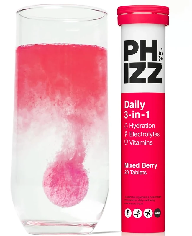 Phizz Electrolyte Tablets - Mixed Berry, 20 Count, 18 Vitamins
