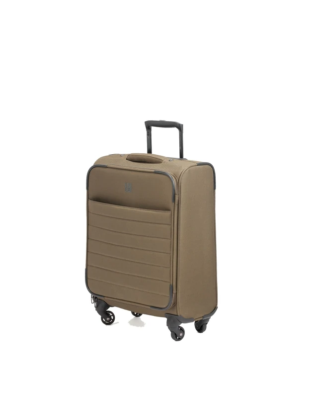 BIBA | Lilac G Khaki Polyester Suitcase, Trolley Handle, Zip Closure, 46 x 33 x 33 cm, 4 Spinner Wheels, 2 Sections, 1 Pocket
