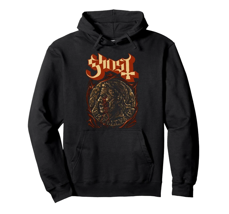 Ghost Mary On A Cross Thematic Pullover Hoodie