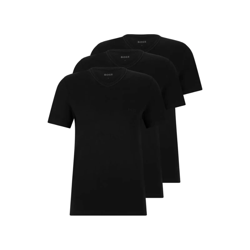 BOSS Men's 3-Pack V Neck Jersey T-Shirts Undershirt, Black Night, XL