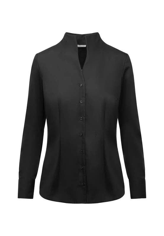 Seidensticker Women's Blouse - City Blouse - Non-Iron - Goblet Collar Blouse - Slim fit - Long Sleeve - 100% Cotton