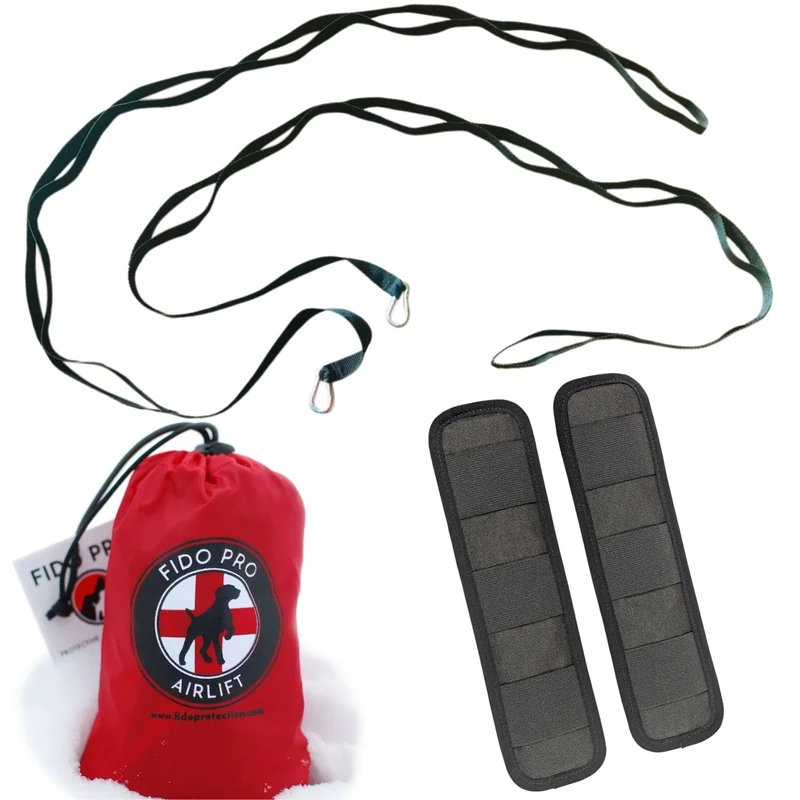 Fido Pro Airlift Emergency Dog Rescue Sling - Red XL 2 Person Assisted Carry