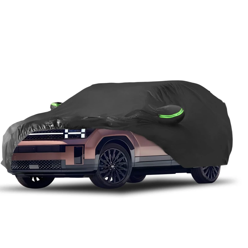 Proadsy 2025 Upgrade Car Cover for Hyundai Santa Fe 2019-2024 2025, Waterproof All Weather, Windproof Snowproof Rain Hail Sun UV Protection Full Outdoor Indoor Exterior Car Covers, Black