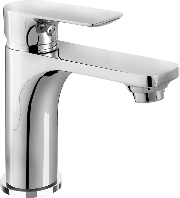 Cornat Edition Color Washbasin Single Lever Mixer Tap - Brass Body in Chrome Effect - Effortless Shaft Attachment - with Pressure Drain Valve/Tap for Bathroom/Sink Tap / NERC1