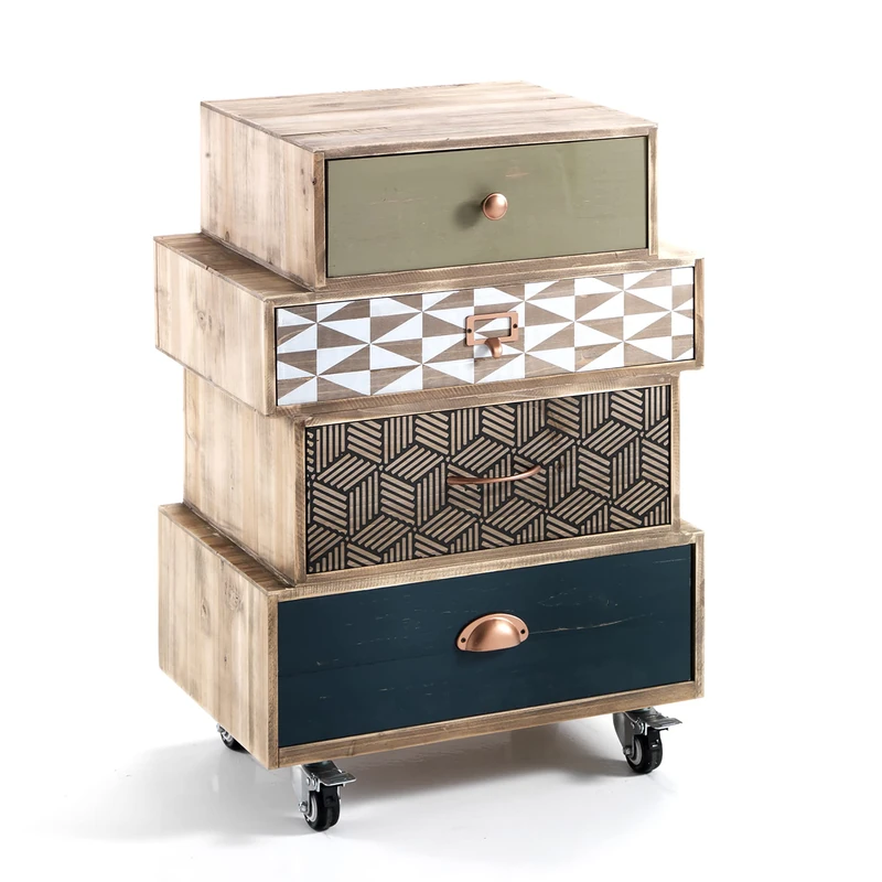 Oresteluchetta DRAWER, Wood Multicolor, cm. H.70,5 x L.50 x D.34