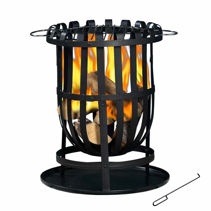 KEKAI Kekai Dana 40 x 56 cm 2 in 1 Outdoor Steel Fire Pit Fire Pit Grill, Fighter and Ash Collection - Image 1