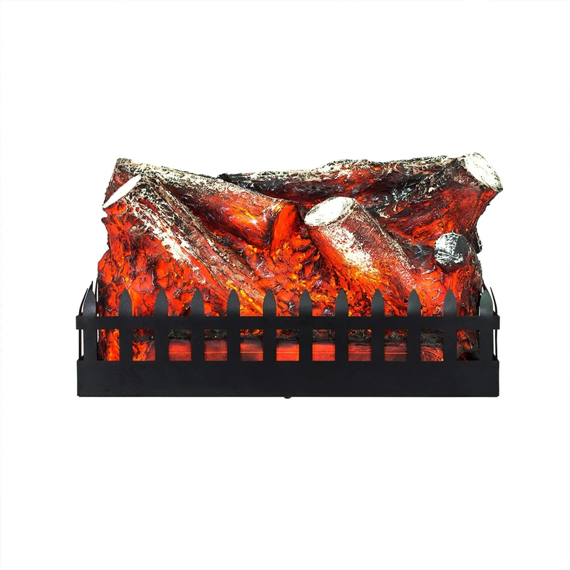 KEKAI Kekai Utah Electric Fireplace Indoor Decorative Use 47.5 x 22 x 27.7 cm with Portable Wood Fire Effect LED Flames in Steel and Resin