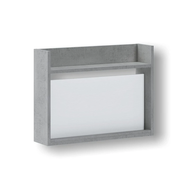 Oresteluchetta Concealed Moore Retractable Desk, Wood, White Larch Concrete, H.80, x L.60 x P.19.6 - Image 1