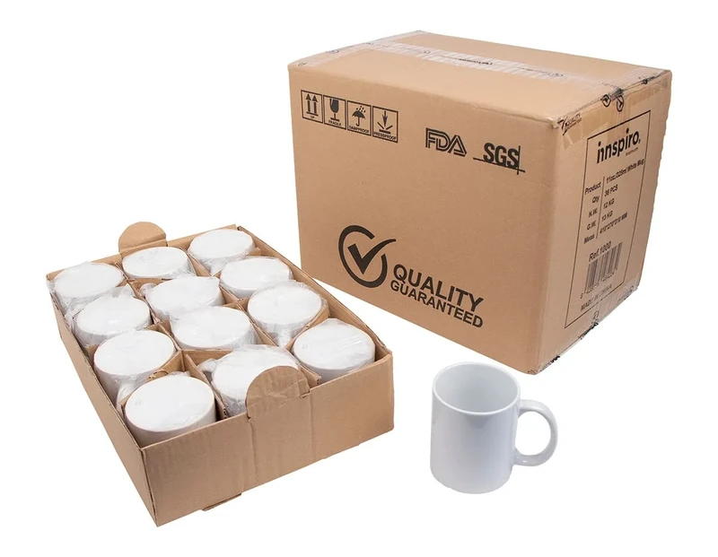 INNSPIRO White Porcelain Mugs 325 ml. 36u.