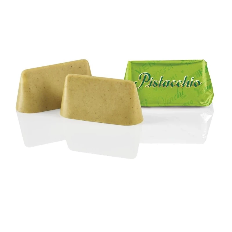 Venchi - Pistachio Chocolate in a Gianduiotto Shape, White Chocolate and Pistachio Paste, 220,4 lb, Gluten-Free, Dye-free and Preservative-Free