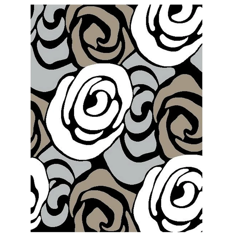 Oresteluchetta Rug Grey Flowers 140 x 190 cm