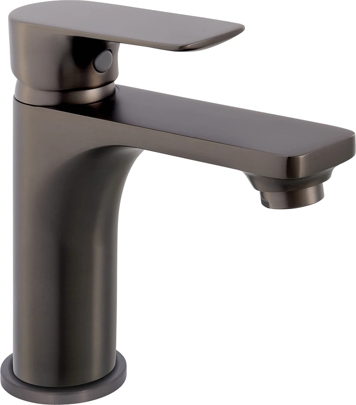 Cornat Edition Color Washbasin Single Lever Mixer Tap - Graphite Effect Brass Body - Effortless Shaft Attachment - with Pressure Drain Valve/Tap for Bathroom/Basin Tap / NERG1