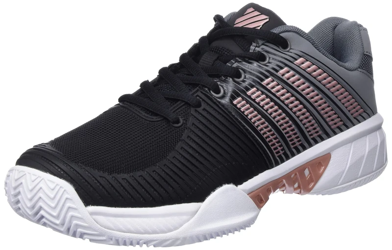 K-Swiss Women's Express Light 2 Sport Shoe, Black, Grey, Rose Gold, 4 UK