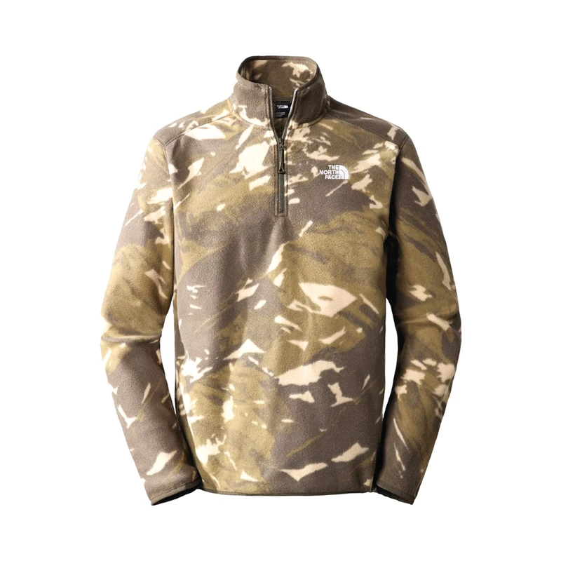 The North Face North Face 100 Glacier Sweater New Taupe Green Snowcap Mountains Print XXL