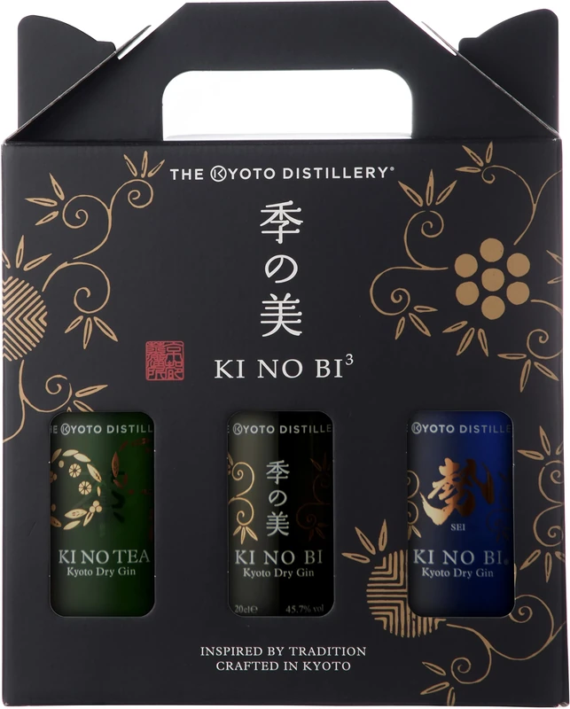 Ki No Bi 3 Gin Tasting Pack, Kyoto Dry Gin, Sei, and Tea, 3 x 20 cl bottles